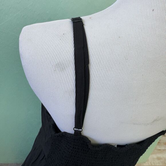 Old Navy Black Cami V Neck Maxi Dress XL Smocked Back Tiered Hem Sleevless - Picture 9 of 12